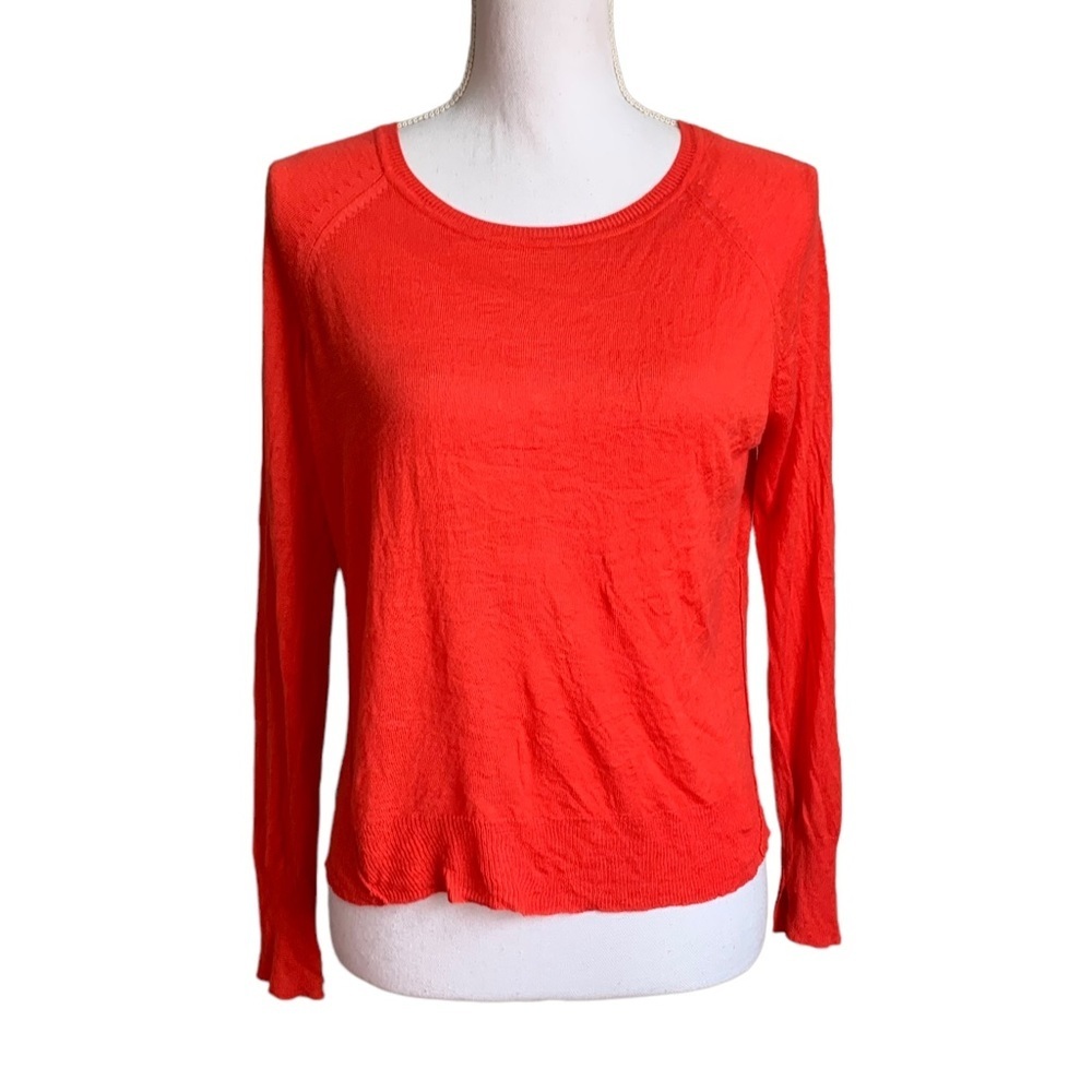 Zara Orange Knit Top Size Small